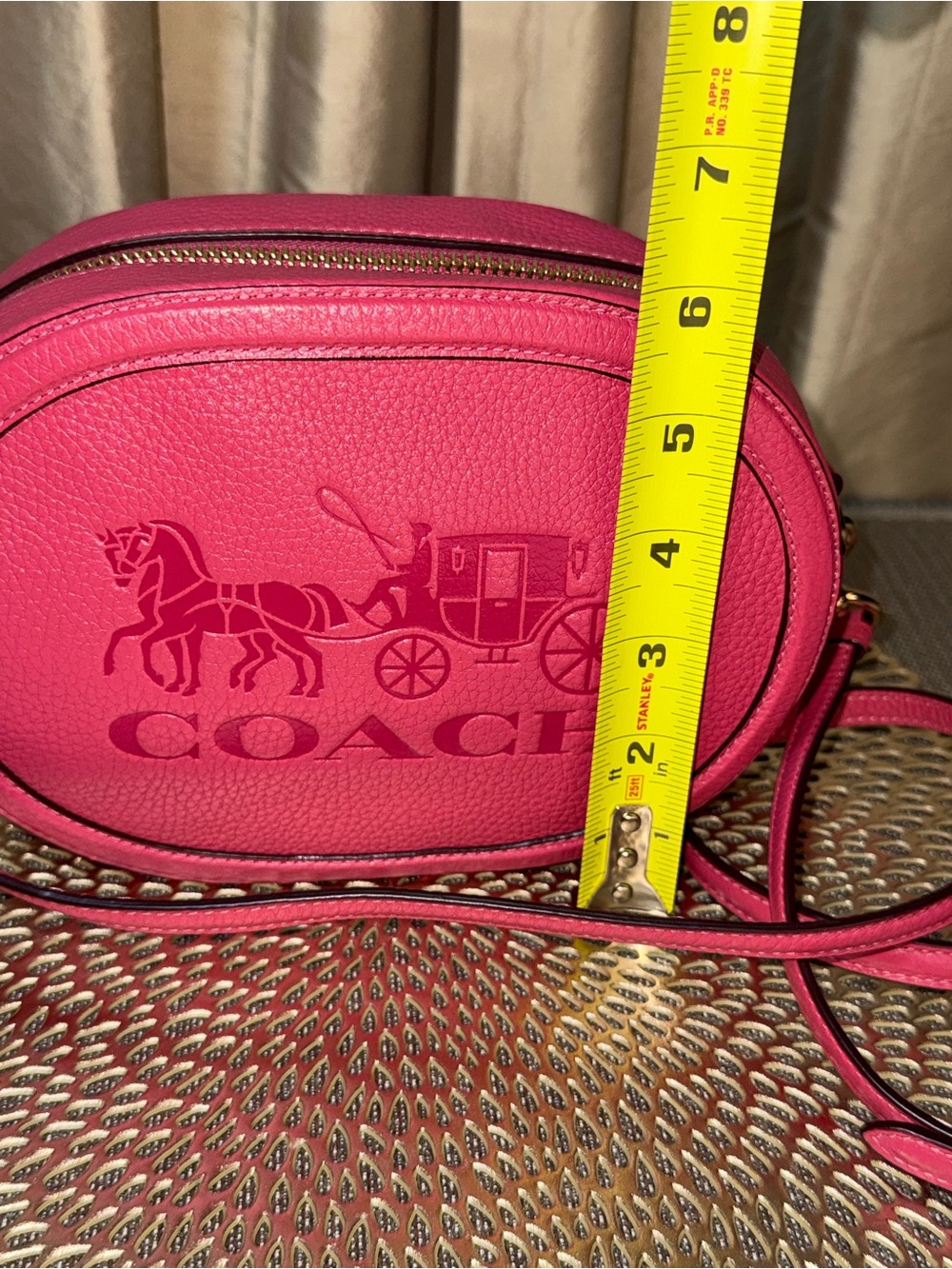 Coach Horse & Carriage Embossed Oval Crossbody – Pink (C4056) - Picture 9 of 11